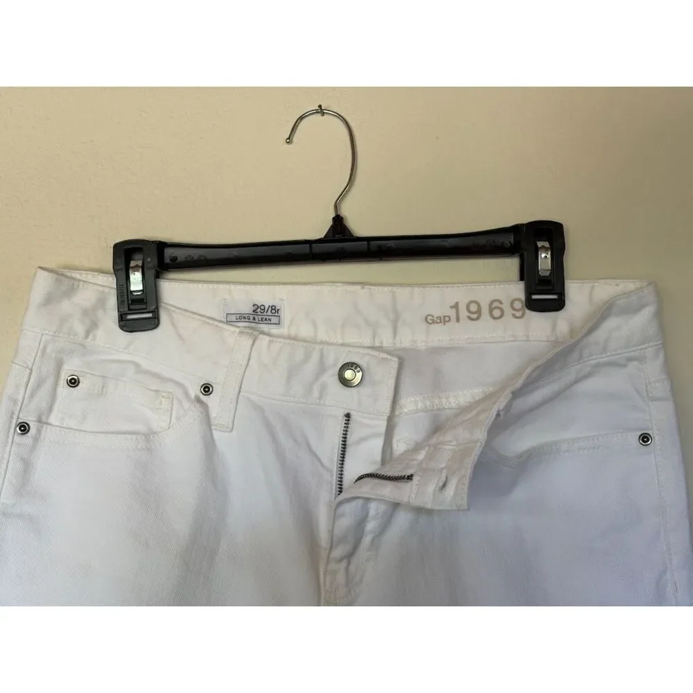 Gap 1969 Long & Lean White Jeans Women's 29/8R Bootcut Stretch NWOT - Picture 3 of 8